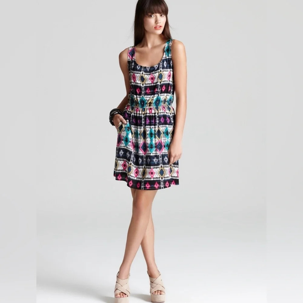 Multicolor Sleeveless Patterned Dress